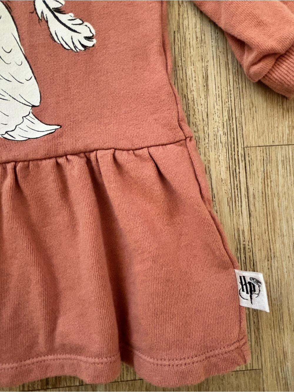 H&M Rust-Pink Hogwarts Owl Ruffle Dress - Picture 4 of 5